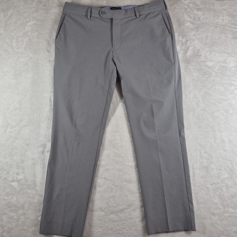 Peter Millar Crown Crafted Surge Performance Trouser Pants Men's 34x28 Gray Golf